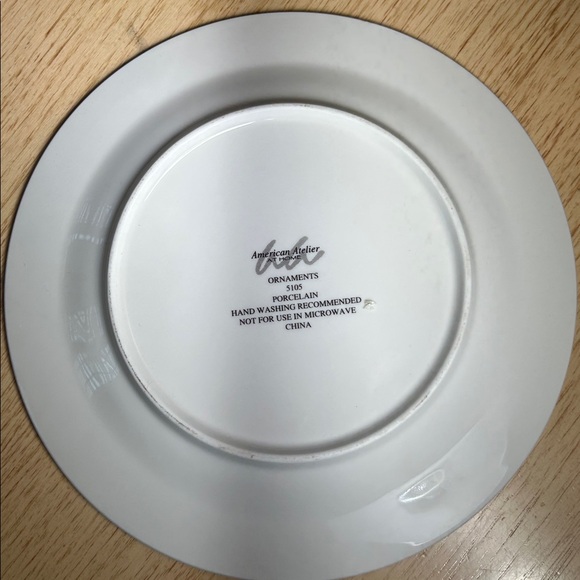 American Atelier Porcelain Holiday Ornament Salad/Desert Plate (4) - Picture 7 of 8